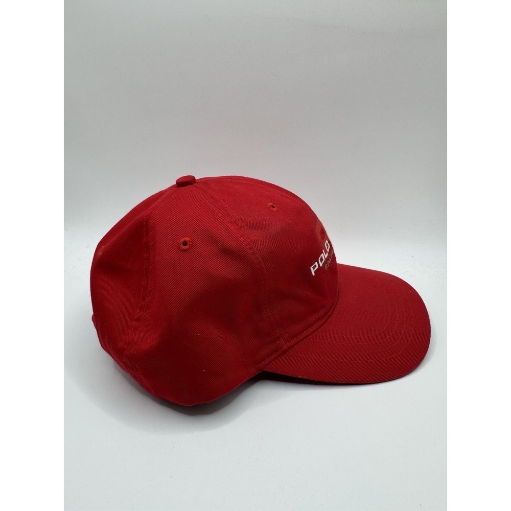 VTG Polo Sport Ralph Lauren Hat Red Spellout Big Logo Strapback NWT - Picture 3 of 7